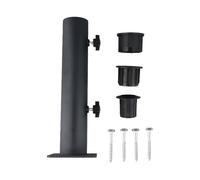 Whychstore Tubo di supporto per ombrellone, base per ombrellone in acciaio inossidabile con manicotti riduttori da 32/38/48 mm, adattatore nero per palo da patio, cemento, granito e legno