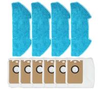 Whychstore Vozascly R10 - Kit di panni e sacchetti per la polvere di ricambio, panni in microfibra + sacchetti per aspirapolvere senza intasamento per robot aspirapolvere con mappatura, 4 panni + 6