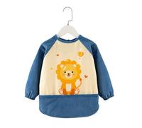 WHYCNJL 1 Pezzo Bavaglino a Manica Lunga, per Pappa Svezzamento, Impermeabile con Tasca Frontale, Drool Bavaglino in Tessuto Impermeabile, per Bambini da 6 a 24 Mesi, Modello del Piccolo Leone