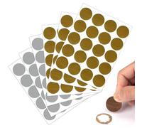 WHYCNJL 120 Pezzi 25mm Gratta e Vinci Adesivo Rotondo, Gratta e Vinci Autoadesivo Adesivi Etichette Scratch Off Scrapbooking Cartoline Biglietti D'auguri Matrimoni, Oro e Argento