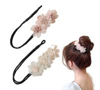 WHYCNJL 2 Pezzi Chignon Facile per Capelli,Creatore per Pane Ciambella Chignon a Ciambella, French Twist Accessori Capelli Ciambelle Chignon,Fiore Capelli Chignon per Donne Ragazze Bambini Balletto