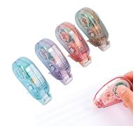 WHYCNJL 4 Pezzi Colla a Nastro, Colla Roller Biadesivo, Dispenser di Nastro Biadesivo Trasparente per Scrapbooking per La Creazione di Album Fotografici e Biglietti Diari, 6mm x 4m