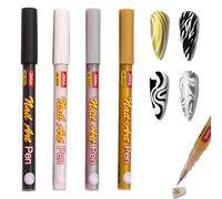 WHYCNJL Penna per Smalto a 4 colori con Punta da 5 mm e inchiostro Acrilico Penna per Nail Art Linea fai da te Nail Art Graffiti, Punta per Unghie Nail Art Bellezza Decorare Strumenti Manicure