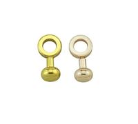 WHYHKJ 4PCS Ottone Ball Borchie Rivetti O-D Anello Ottone Sferico Rivetto Pulsante per Pelle Crossbody Borsa Artigianato, Oro Chiaro e Oro K