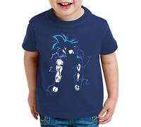 WhyKiki Goku Back Super Son T-Shirt per Bambini Goku Dragon Master Ball Vegeta Turtle Roshi Db, Farbe2:Dunkelblau;Kinder T-Shirt Größe:152/164
