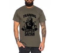 WhyKiki Goku Super Saiyan Maglietta da Uomo One Goku Dragon Master Son Ball Vegeta Turtle Roshi Piece Golds Db, Farbe2:Khaki;Größe2:L