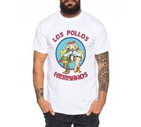 WhyKiki Los Pollos Maglietta da Uomo Hermanos Bad Heisenberg Breaking, Farbe2:Weiß_1;Größe2:Small