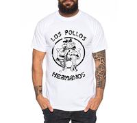WhyKiki Used Look Los Pollos Heisenberg Maglietta da Uomo Hermanos Bad Mr White Breaking, Farbe2:Weiß;Größe2:L