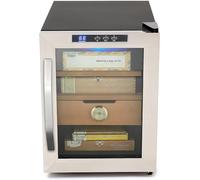 Whynter Humidor del sigaro di CHC-120Sa, porta di vetro tagliata dell'acciaio inossidabile con il Governo nero elegante