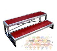 WHYYDSS Pedane per Coro Portatili a 1/2/3 Livelli, gradini per canti corali, podio per leggio per Foto di Gruppo, gradini a gradini per aule, chiese 2Tier