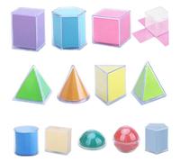 Whyzsjnclg 12 Pezzi/Set Forme 3D per insegnare, Forme Geometriche in plastica Rimovibili, Blocchi di Modelli educativi Multicolori per Bambini, Geometrici