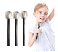 Whyzsjnclg 4 pezzi di supporto per microfono da festa per la decorazione dell'Eurovision Song Contest, microfono finto per oggetti di scena in maschera, glitter argento