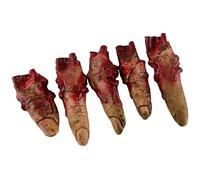 Whyzsjnclg 5 Pezzi di Parti del Corpo insanguinate di Halloween Dita mozzate realistiche Orrore Spaventoso Scherzo per Stanza stregata Vampiro Zombie Party, Senza Corda