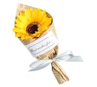 Whyzsjnclg Fiore di Sapone Artificiale, Bouquet di Fiori di Sapone Girasole eterno Artificiale Avvolto in Un Giornale per la Decorazione del Soggiorno di casa, Bouquet