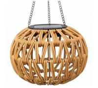 Whyzsjnclg Lanterna in Rattan a Forma di Palla Lampada a Sospensione Solare in bambù sospesa per Giardino con Patio, Cachi, 6, 30x6, 30x4, 72 Pollici