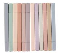 Whyzsjnclg Lightighters pastello, evidenziatori estetici, 12 pezzi senza sanguinamento a doppia punta veloce pastello a doppia punta con bastoncino quadrato per le forniture di ritorno scuola