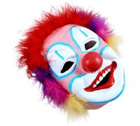 Whyzsjnclg Maschera clown spaventosa, maschera da clown che ha spazzato via i costumi di Halloween in lattice per adulti donne e uomini di una taglia, rosso