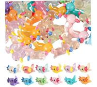 Whyzsjnclg Mini Figure Axolotl, Mini Resina Axolotl 64pcs Carine e Fumetti Luminosi Fai -da -Te Friendly per Tavolo da Bambola bonsino Bonsai Tavolo da Acquario, Colore Casuale