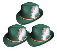 Whyzsjnclg Oktoberfest Outfits Men, 3 pezzi cappello tedesco 11.8x10.6x5 cappello bavarese dell'Oktoberfest con piume per adulti, costume