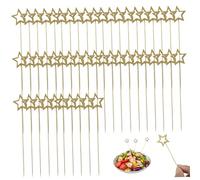 Whyzsjnclg Star POLLE, Star Cocktail Picks da 50 Pezzi di pelletteria di bambù per antipasti da 5, 5 '' Pick Decorativi spiedini e Bevande, Natale, Materiale per Feste di Compleanno