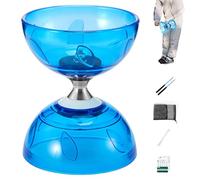 Whyzsjnclg Yoyo Cinese, diabolo Set yoyo Cinese Set Blu Portatile Triplo Cuscinetto diabolo con Bastone da Gioco, Corda per Adulti, Bambini, Anziani