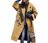 WHZXYDN Autunno Abbigliamento da Donna Cappotto di Lana Stampato A Quadri A Maniche Lunghe Scozzese A Blocchi di Colore