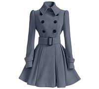 WHZXYDN Cappotto di Lana da Donna di Media Lunghezza Stile Sottile da Donna con Cintura E Cappotto di Lana per Le Donne