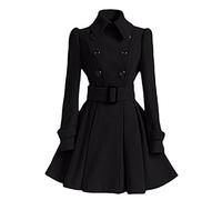 WHZXYDN Cappotto di Lana da Donna di Media Lunghezza Stile Sottile da Donna con Cintura E Cappotto di Lana per Le Donne