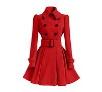 WHZXYDN Cappotto di Lana da Donna di Media Lunghezza Stile Sottile da Donna con Cintura E Cappotto di Lana per Le Donne