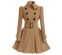 WHZXYDN Cappotto di Lana da Donna di Media Lunghezza Stile Sottile da Donna con Cintura E Cappotto di Lana per Le Donne