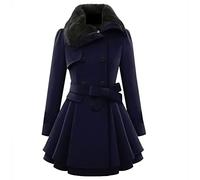 WHZXYDN Cappotto di Lana Lungo E Sottile da Donna Nuovo Cappotto di Lana A Doppio Petto Trench Coat Donna