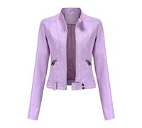 WHZXYDN Giacca Corta in Pelle da Donna Nuova Giacca con Colletto Rialzato Primavera E Autunno Taglia Europea