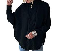 WHZXYDN Maglione Lavorato A Maglia con Maniche A Pipistrello delle Nuove Donne Autunno E Inverno