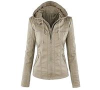 WHZXYDN Maniche Lunghe Ladies Leather Jacket Pu Leather Jacket Women's Short Leather Jacket Women's Jacket Woman's Jacket Motorcycle Suit