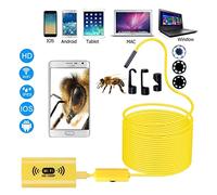 WI-FI Endoscopio HD1200P 8mm. Obiettivo Endoscopia Fotocamera Impermeabile Impermeabile BoresCope 1M / 2M / 5m / 10m Soft/Hard for Smart Phone Giallo per Fognature(1m,Yellow rigid cable)