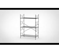 wi.sy Spazi Intelligenti Scaffale a 3 Ripiani, 120x83x40 cm, Metallo Nero, Montaggio Richiesto