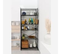 wi.sy Spazi Intelligenti WISY Scaffale Cucina Modulare, Nero, Metallo, 210x80x40 cm, 6 Ripiani, Design Industriale, Sistema Componibile per Arredamento