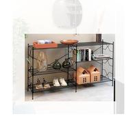 wi.sy Spazi Intelligenti WISY Scaffale Modulare, Nero, Metallo, 90x80x40 cm, 4 Ripiani Regolabili, Design Minimalista, per Cucina e Soggiorno