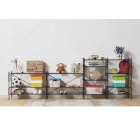 wi.sy Spazi Intelligenti WISY Scaffale Modulare per Cameretta, Nero, Metallo, 260x90x40 cm, Design Minimalista, Sistema Componibile con Ripiani Regolabili, Capacità 20-40 kg