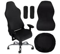 Wiainty 4pcs Rivestimento per Sedia da Gioco, Copri Sedia Gaming 4 pezzi, Copertura per Sedia da Gaming Nero, Braccioli Schienale della Sedia da Ufficio per Sedie da Computer, Sedia da Gioco