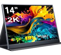 WIAONE Monitor da gioco portatile 2K, 14 pollici 3:2 QHD IPS, Dual USB C HDMI Laptop Screen Extender, display da gioco con 2 altoparlanti, monitor da viaggio per laptop PS4/5 PC Phone Xbox Switch