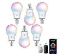 Wiby Lampadina LED Smart, Attacco E14, 8W RGBWW, Dimmerabile 2700K/6500K, 806lm, Compatibile con Alexa & Google Home, Controllo App, Wi-Fi 2,4 GHz (6 unità)