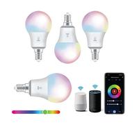 Wiby Lampadina LED Smart, Attacco E14, 8W RGBWW, Dimmerabile 2700K/6500K, 806lm, Compatibile con Alexa & Google Home, Controllo App, Wi-Fi 2,4 GHz (4 unità)