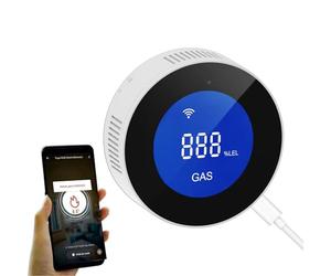 Wiby Rilevatore Fughe Gas Metano CH4 | Wi-Fi, App, Compatibile con Alexa e Google Home | Allarme 85dB, Display LCD | Certificato EN 50194 | Ideale per Cucina e Caldaia