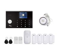 Wiby Sistema di Allarme Casa Senza Fili ZX-G30 GSM/SMS + Wi-Fi | Sirena 120 dB | Display LCD | Telecomando & Tag RFID | Inseguimento Allarmi con App, Chiamate & SMS | Kit da 11 Accessori | Backup 6h