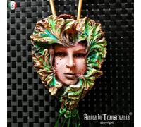 wicca gioiello pendente ciondolo collana strega verde talismano foresta pagana