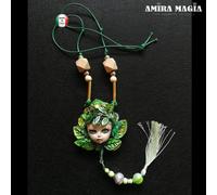 Wicca Gioiello Pendente Ciondolo Collana Strega Verde Talismano Pagano Foresta
