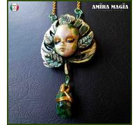 Wicca Gioiello Pendente Ciondolo Collana Talismano Pagano Foresta Strega Verde