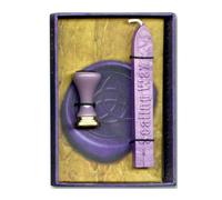 Wicca Guarnizione Set LO SCARABEO - Metallo Cera Timbro Viola Naturale per Riti