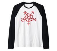 Wicca Simbolo Pagano dell'Inclusione di Genere LGBTQI Maglia con Maniche Raglan